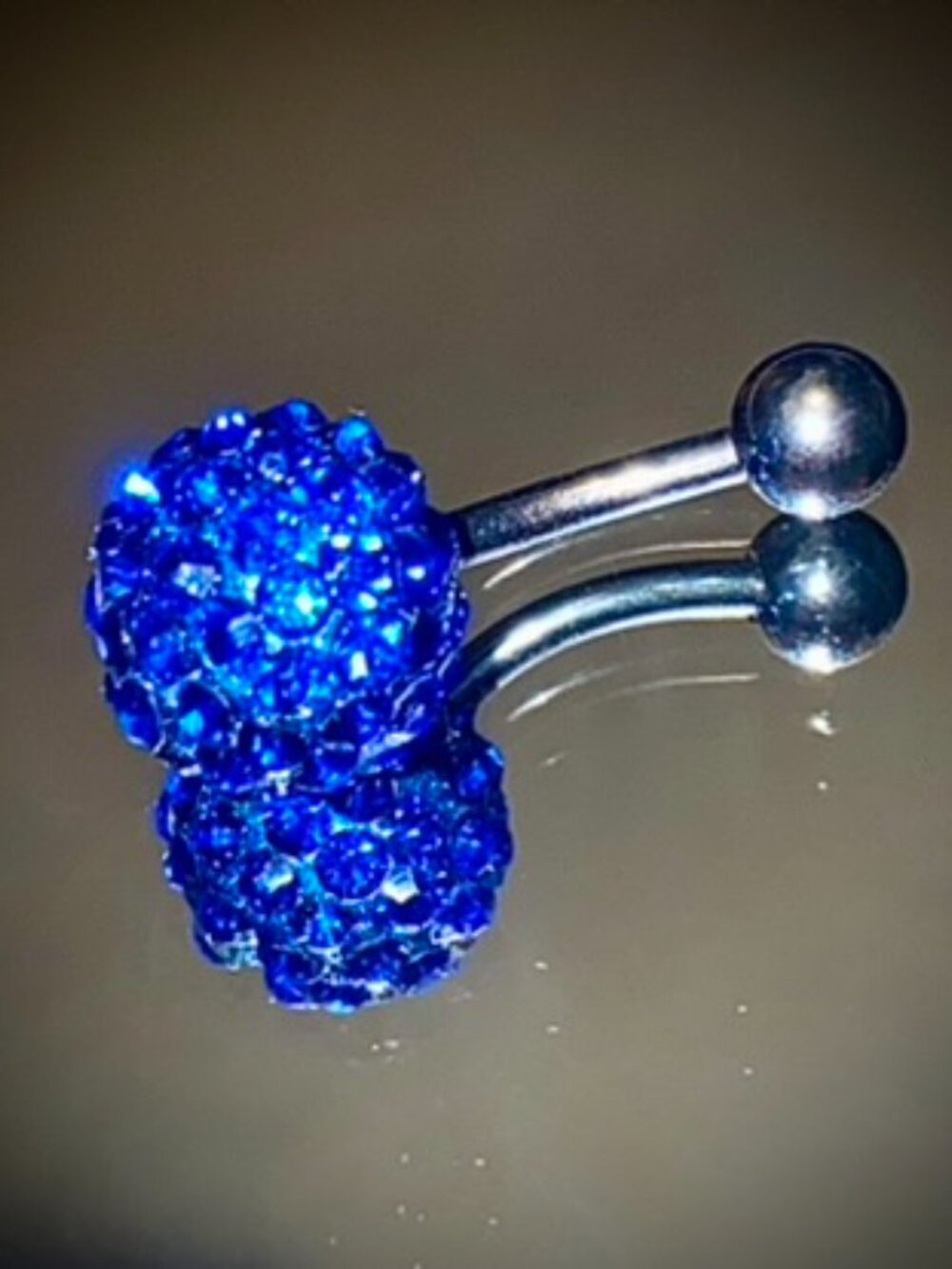 Shamballa Belly Ring Navel Cobalt Blue